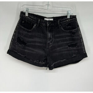 KanCan Black Distressed Jean Shorts